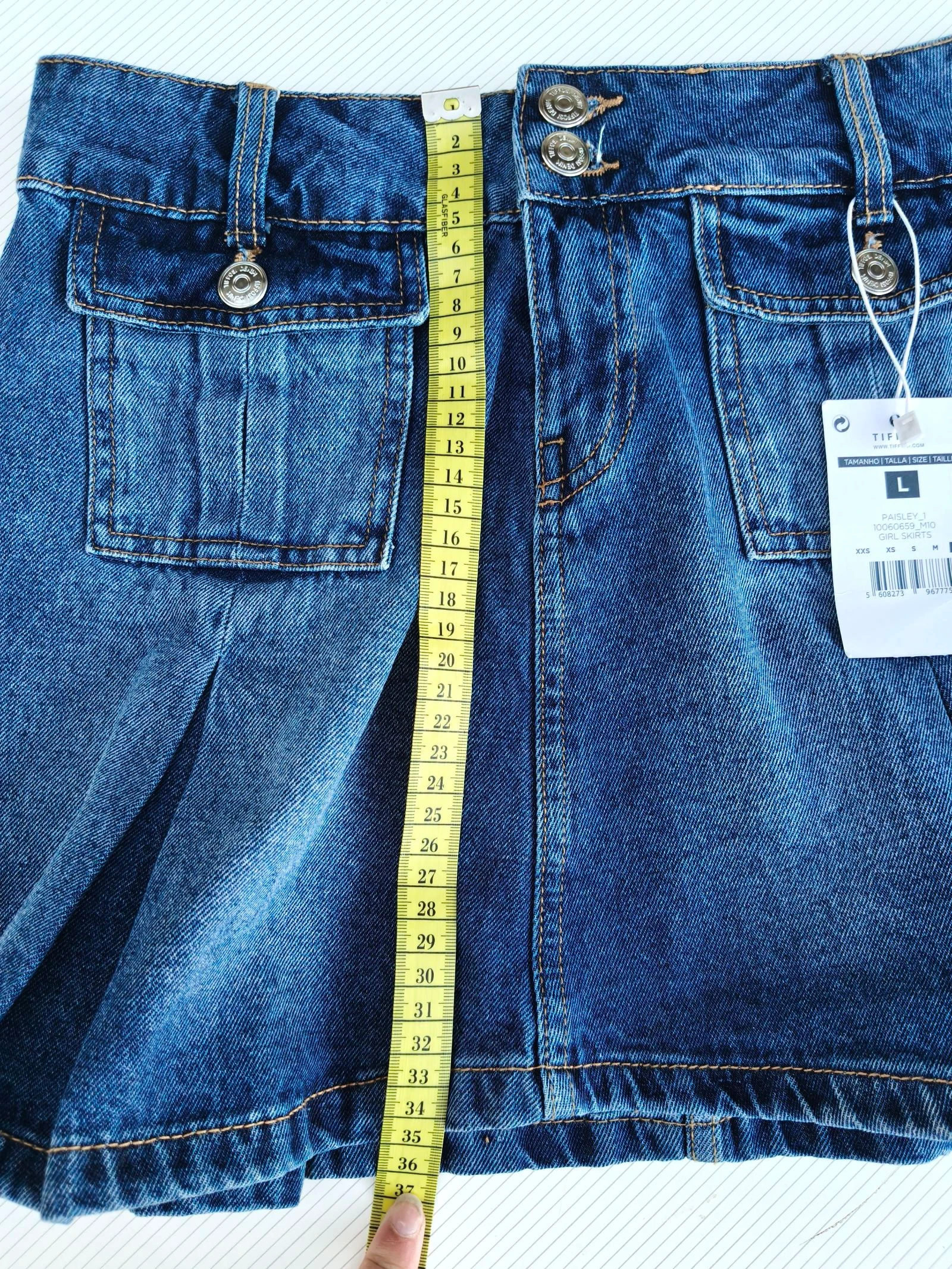 Falda vaquera mini plisada TIFFOSI (Talla L) - ¡Nueva con etiquetas!  – photo 8